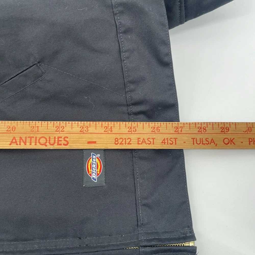 Dickies Work Jacket Black L Long Chore Jacket Workwear Full Zip Utility